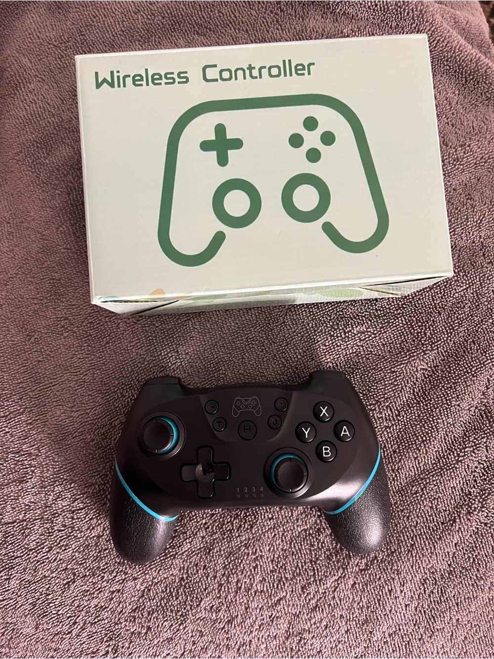 Wireless Game Controller - Black with Teal Trim